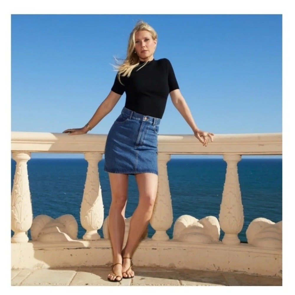 Goop Harlow‎ A-Line Denim Blue Women's Skirt Med Size 26